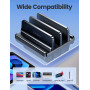 VAYDEER Support Vertical 4 en 1 pour Ordinateur Portable, 2 emplacements Compatible avec MacBook/iPad/PC jusqu'à 17,3 Pouces - N