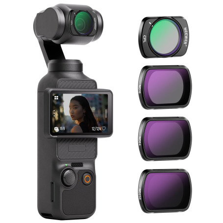 NEEWER Kit de filtres HD CPL ND16 ND64 ND256 Compatible avec DJI OSMO Pocket 3 Creator Combo Accessoires Caméra d'action magnéti