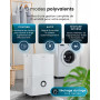 Pro Breeze Déshumidificateur Compresseur Connecté 30L/jour avec Application Smartphone, Wi-Fi, Drainage continu, Réservoir d'eau