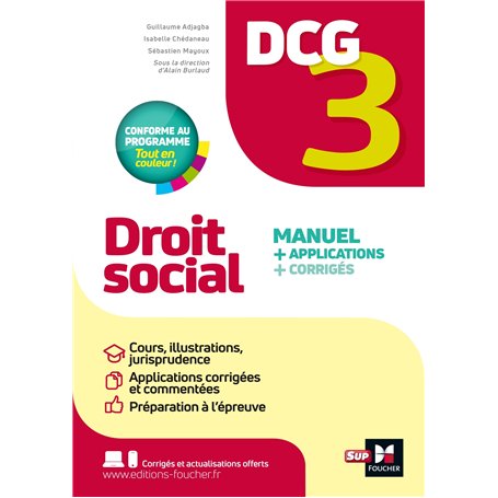 DCG 3 - Droit social - Manuel et applications - Millésime 2025-2026