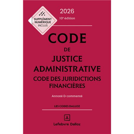 Code de justice administrative - Code des juridictions financières 2026