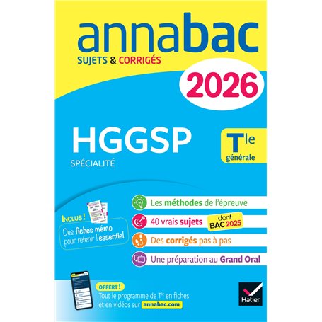 Annales du bac 2026 - Annabac HGGSP Tle générale (spécialité)