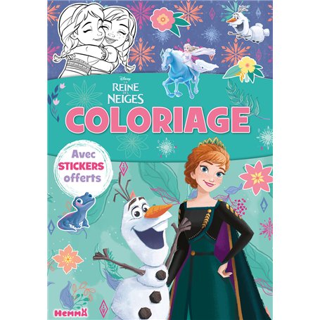 Disney La Reine des Neiges - Coloriage avec stickers (Olaf et reine Anna) - offerts