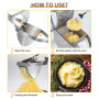 Yulado Presse Puree Manuel Acier Inoxydable, Avec Couteau à éPlucher Et Brosse De Nettoyage, Ecrase Pomme De Terre, Presse-Agrum