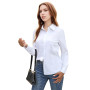 MUNSKT Chemise Blanche Femme,Bouton Chemise Manche Casual Longue,Style de Base Suitable for Office Business