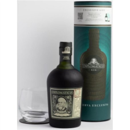 Diplomatico - Reserva Exclusiva - Boîte + 1 verre + sous verre - Rhum - 70 cl - 40