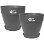 ELHO Lot de 2 pots de fleur rond avec soucoupes Vibia Campana + Loft - Ø29