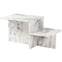 Table basse - HARMONY - Rectangulaire - Effet marbre Freesia - 80 x 40 x 40 cm