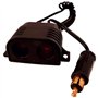 Double prise allume-cigare 12/24V - HTC EQUIPEMENT - Avec fusible 10A