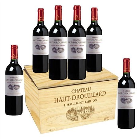 Château Haut-Drouillard 2016 Lussac Saint-Emilion - Vin rouge de Bordeaux + Caisse bois
