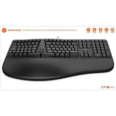Clavier sans fil - Ergonomique - MOBILITY LAB - K30W - AZERTY - Multi-connexions - Noir