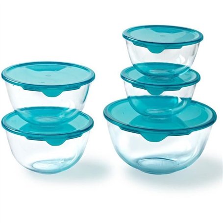 Lot de 5 jattes avec couvercle - PYREX - 2x 0