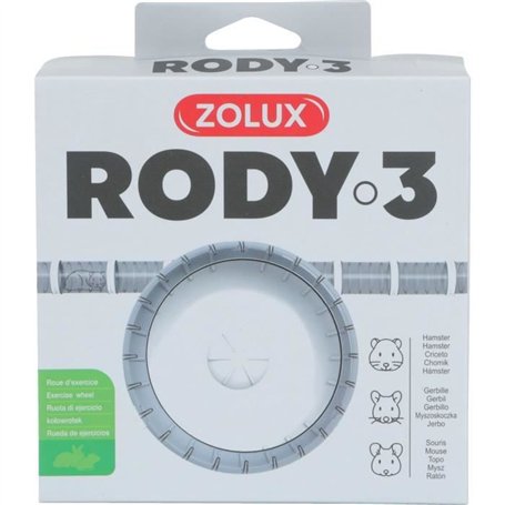 Roue d'exercice silencieuse adaptés aux cages Rody3 - ZOLUX - Rodylounge - Pour petits rongeurs - Blanc