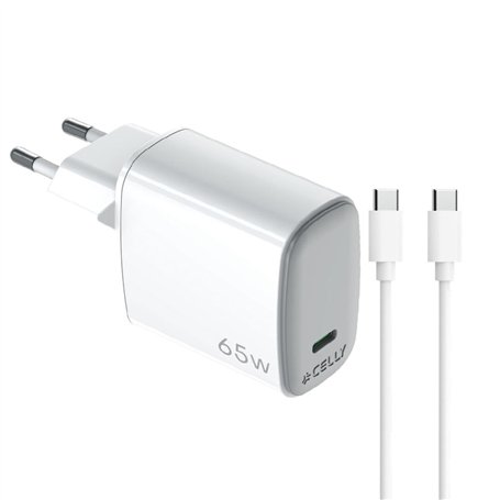 Chargeur mural Celly UPTC1USBC65WCTC Blanc