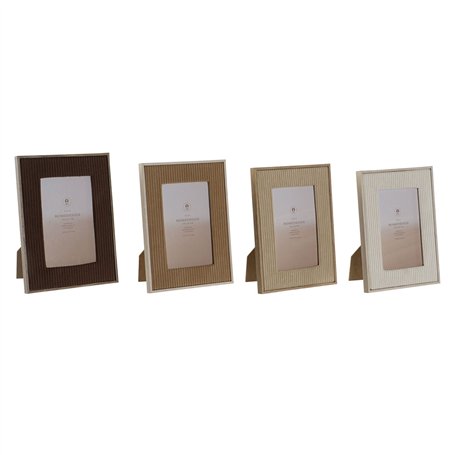 Cadre photo Home ESPRIT Marron Beige Velours Verre Moderne (4 Unités)