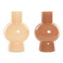 Vase Home ESPRIT Crème Terre cuite Verre 15 x 15 x 24 cm (2 Unités)