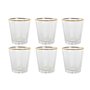 Set de Verres Home ESPRIT Transparent Doré Verre Avec relief 350 ml (6 Unités)