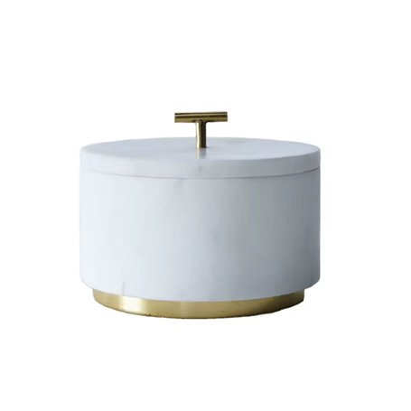 Salière avec couvercle Home ESPRIT Blanc Doré 7