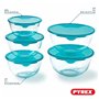 Ensemble de Boîtes à Lunch Pyrex Transparent Turquoise 5 Pièces