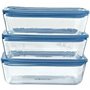Ensemble de Boîtes à Lunch Pyrex Bleu Transparent 800 ml 3 Pièces