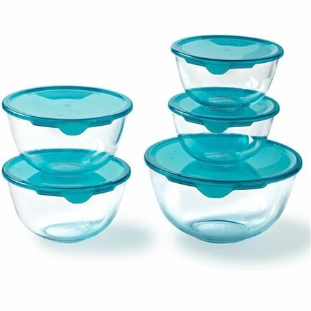 Ensemble de Boîtes à Lunch Pyrex Transparent Turquoise 5 Pièces