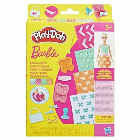 Pâte à modeler en argile Play-Doh BArbie Pearls & Bows Multicouleur