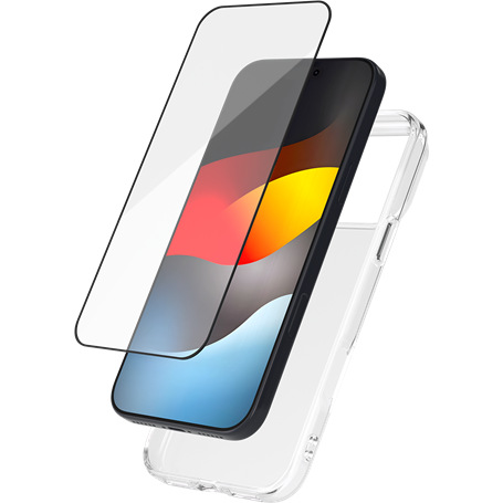 Pack 2 en 1 Coque iPhone 17 Pro Max Souple Transparente + Protège écran 2.5D + SmartFrame™ - Certifié GRS Bigben