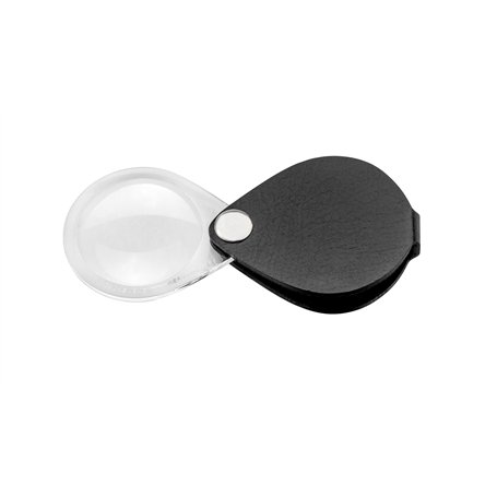 Eschenbach 1740530 Loupe pliante en cuir Grossissement: 6 x Lentille: (Ø) 30 mm noir