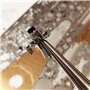 Pince compacte de précision à long bec (pointe aiguille), qualité professionnelle, sans danger ESD avec mâchoires en acier au ca