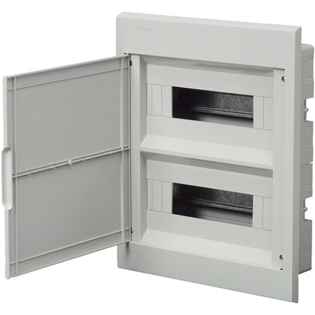 Unitec 40627 Petite armoire de distribution encastrable 2 rangées avec porte et protection IP 30