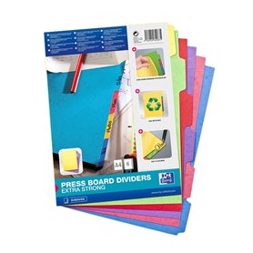 Oxford Intercalaires Neutres 6 Positions Format A4 Carte Lustrée 450G Assorti Oxford Intercalaires Neutres 6 Positions Format A4 Carte Lustrée 450G Assorti