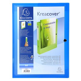 Exacompta - Réf. 59982E - 1 boite de classement avec fermeture à pression Kreacover - personnalisable sur 1 face - en polypropyl Exacompta - Réf. 59982E - 1 boite de classement avec fermeture à pression Kreacover - personnalisable sur 1 face - en polypropyl