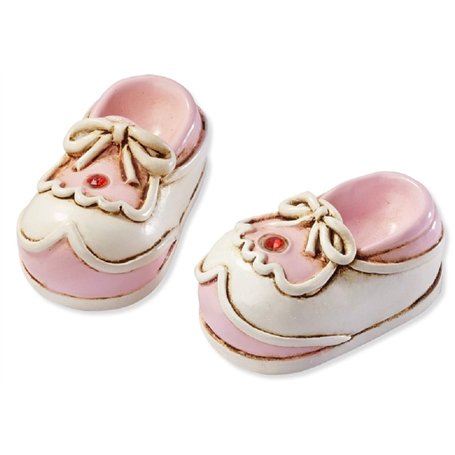 Baby / Geburt Dekoration Décoration de table et de gâteau - Modèle Chaussons de bébé - Rose