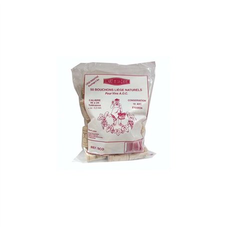 Bouchon cylindrique en liège paraffiné x50 - 45x24 mm