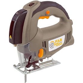 Fartools One Scie Sauteuse 610W pendulaire 3 positions, visée laser, base inclinable à 45°, vitesse variable 0-3000cp/min Fartools One Scie Sauteuse 610W pendulaire 3 positions