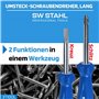 SW-Stahl 31100SB Tournevis réversible cruciforme + fente modèle long
