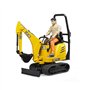 Bruder 62002 - Micropelle JCB 8010 Cts avec Ouvrier du bâtiment - 1:16 - Véhicule de Chantier - Pelle à cuillère