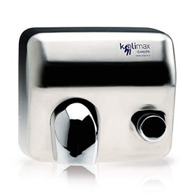 Sèche-mains professionnel avec bouton en acier satiné modèle Kalimax 25P-VB Sèche-mains professionnel avec bouton en acier satiné modèle Kalimax 25P-VB