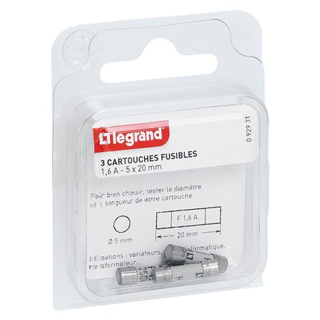Legrand - Cartouches fusibles pour appareils électroniques - 5x20mm - 1