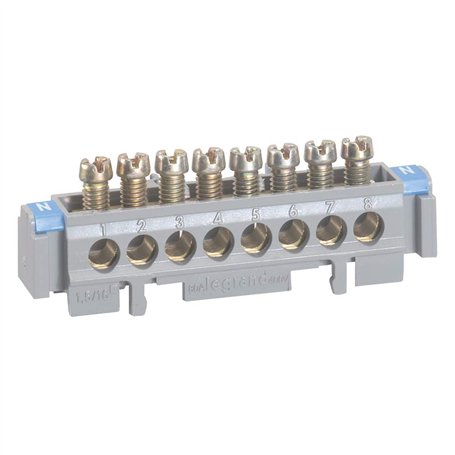 Bornier de répartition nu sur support - 4 connexions 1