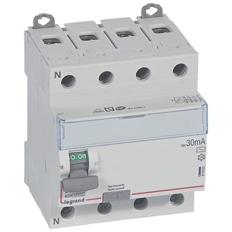 Interrupteur différentiel 4P 400V~ 80A type AC 30mA - 4 modules