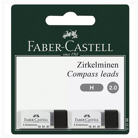 Faber Castell Lot de 2 tubes de 6 mines pour compas 2 mm H