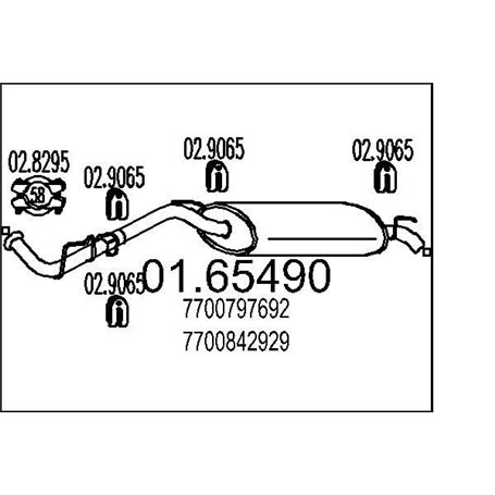 MTS Company 01.65490 Silencieux arrière