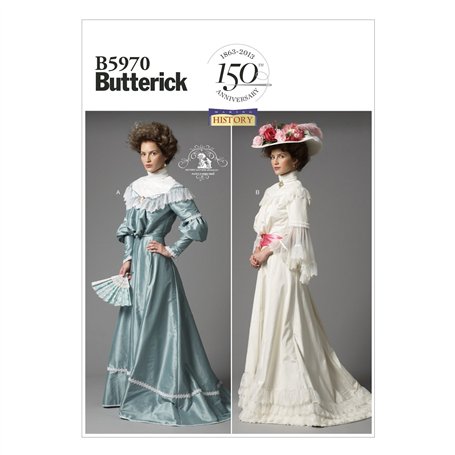 Butterick Patterns B5970 Patrons Haut et Jupe pour Femme Blanc Tailles 44/46/48/50/52