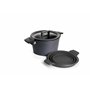 Woll 101CPI 120 CP / 124 CP /918 CP/SI 24 Ensemble de 4 Plats de Cuisson en Fonte pour Feux à Induction + Couvercle Assorti et M