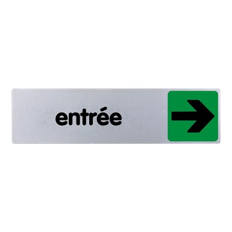 Plaquette de porte Entrée flèche droite - couleur 170x45mm - 4032870