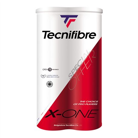 Tecnifibre X-One Lot de 2 balles de Tennis Jaune