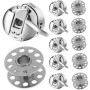 RUNCCI-YUN 6Pièces Boîtier de Canette Machine à Coudre Boîtier de Canette Acier Inoxydable 6 Pièces Bobines de Machine à Coudre 
