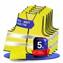 elasto form Set de 5 gilets jaunes de sécurité routière certifiés EN ISO 20471 - un gilet de sécurité pour chaque passager !