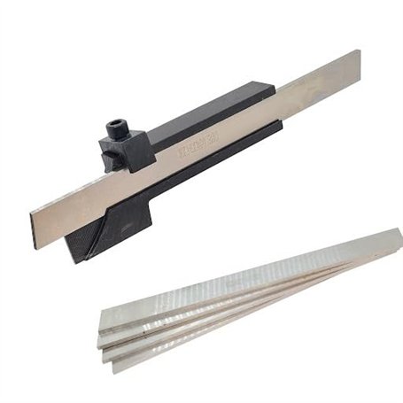 KATSU Mini Tour Outil de Séparation Porte-Coupe avec 5 Lames HSS 3x6x200mm pour CNC Fraisage Coupe Semi-Finition et Finition Usi